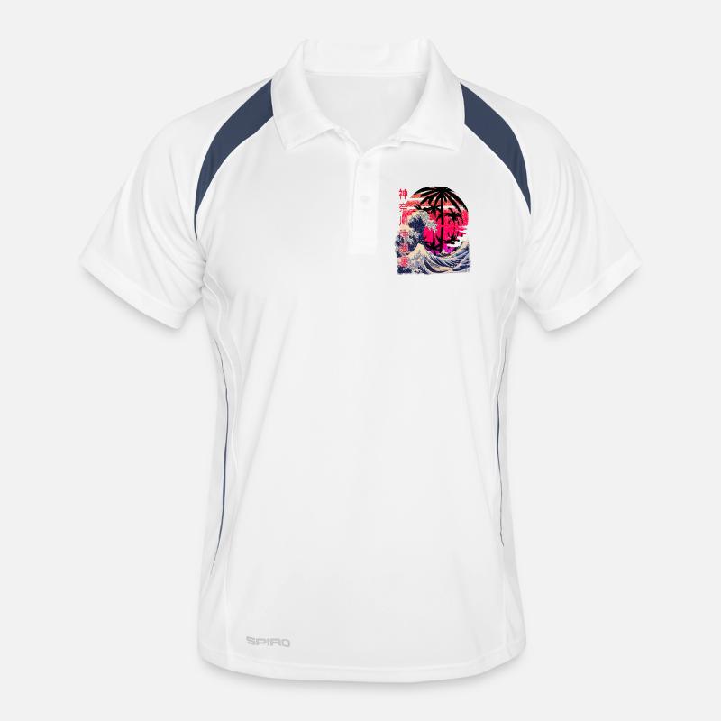 Big Wave Kanagawa Retro Sunset Polo respirant Homme