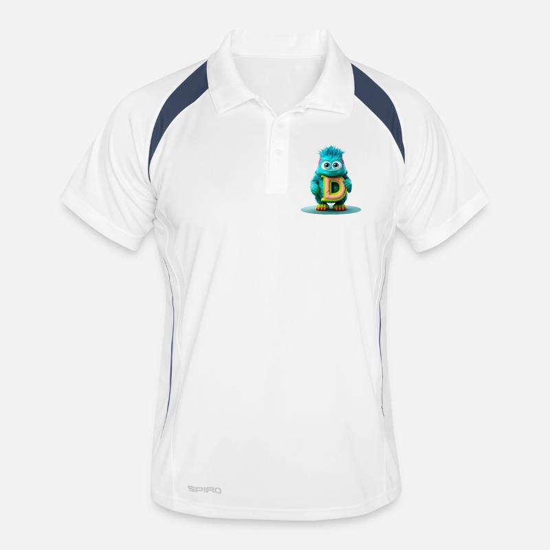 Monstre coloré avec lettre D lumineuse Polo respirant Homme