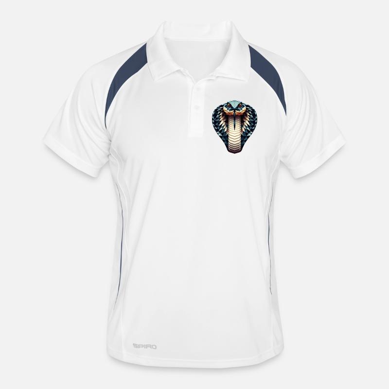 A king cobra in polygon style Men's Polo breathable