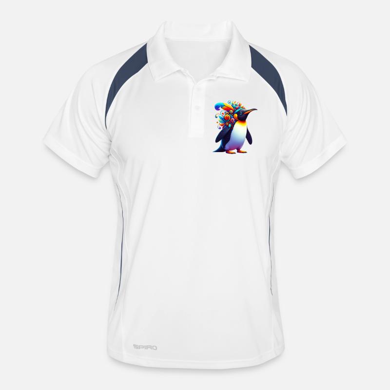 Penguin - Men's Polo breathable - white/navy