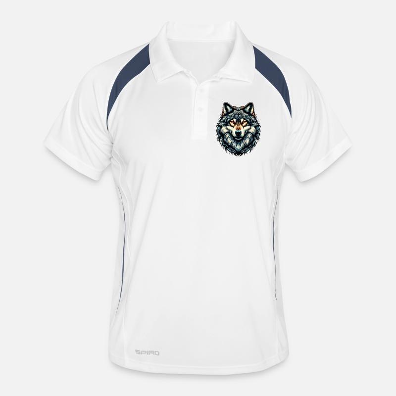 Wolf - Männer Polo atmungsaktiv - Weiß/Navy