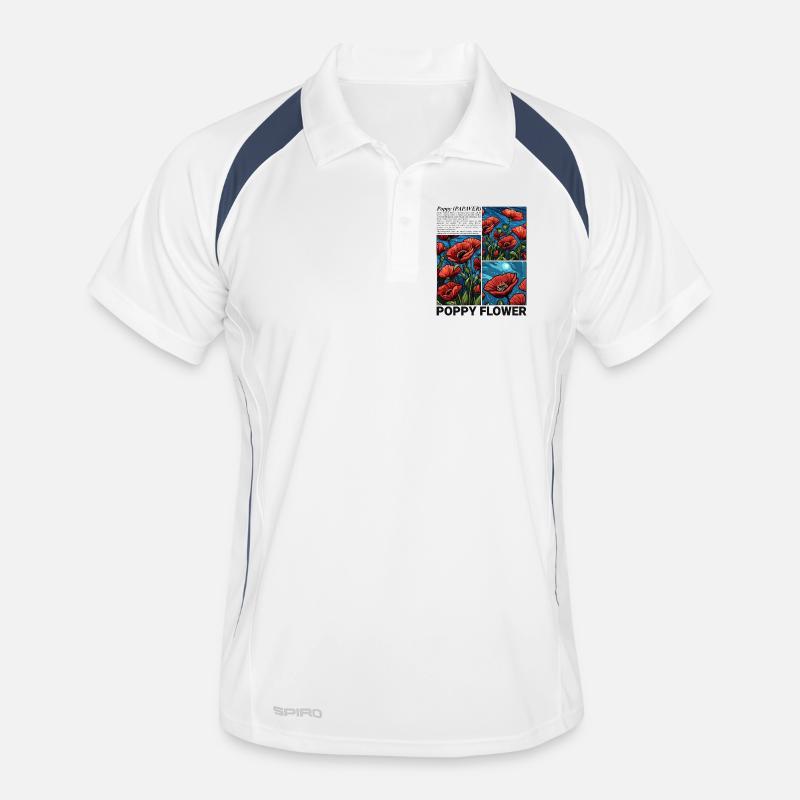 Coquelicot Nature Fleur Botanique Esthétique Cadeau Polo respirant Homme
