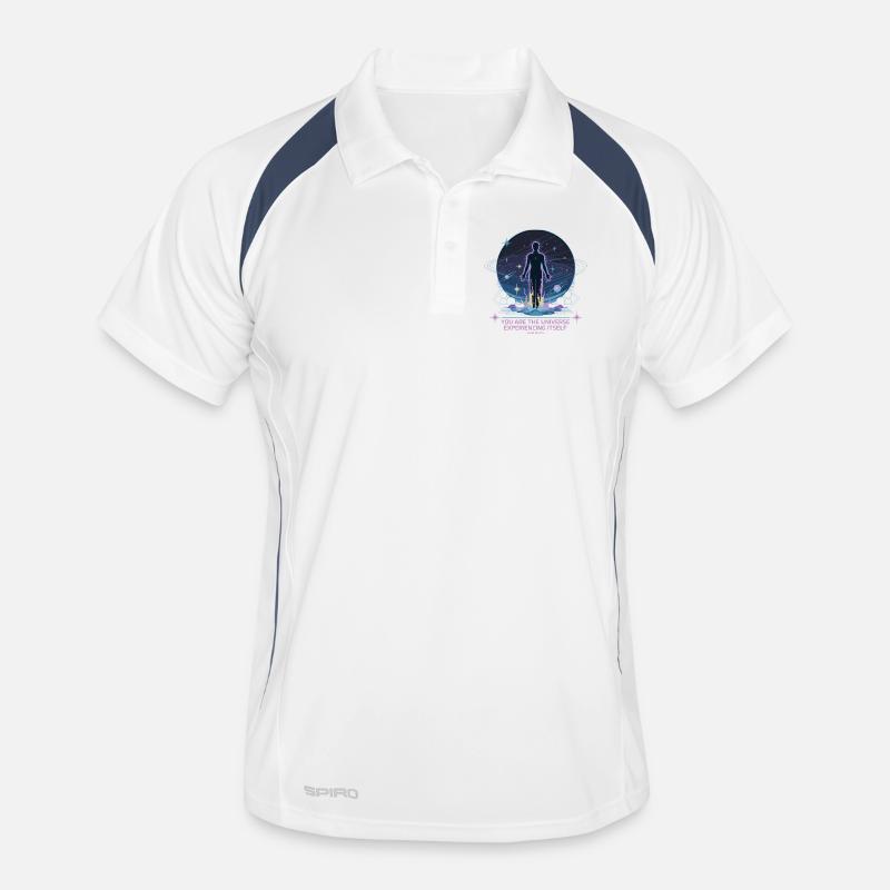 Être céleste | Alan Watts Citation Conception - Polo respirant Homme - blanc/marine