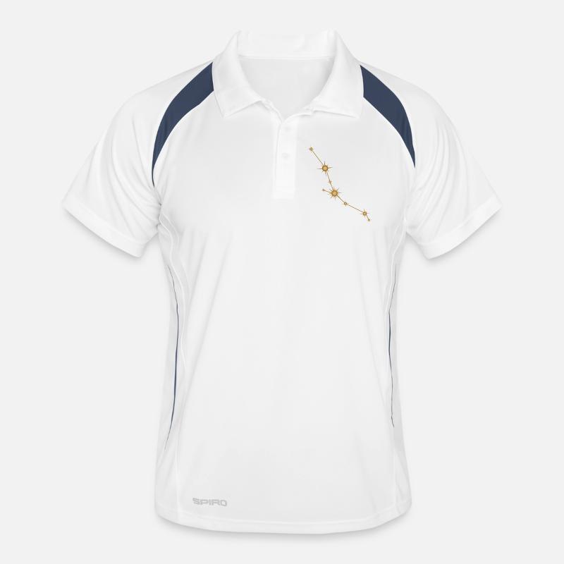 Constellation d’étoiles Taureau Signe de naissance Doré Polo respirant Homme