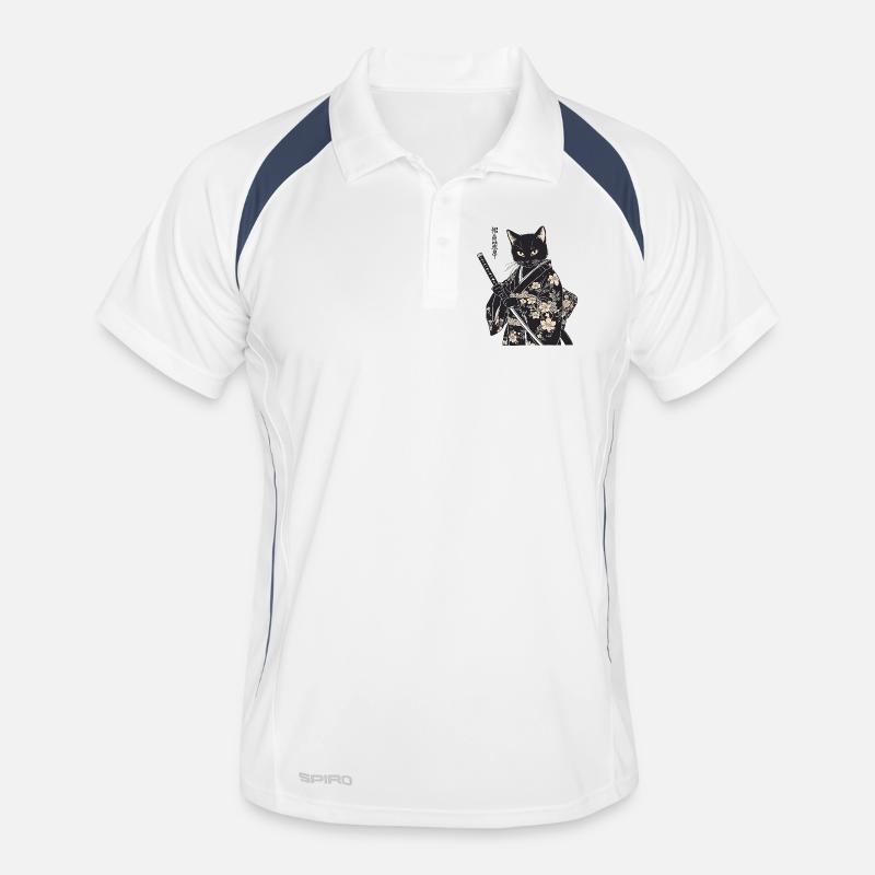 Samurai Cat – Modern Japanese Style Men's Polo breathable