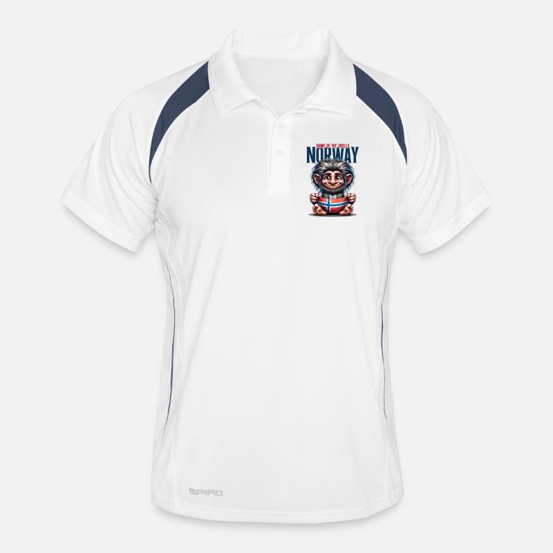 Norwegian Troll with Flag Men's Polo breathable