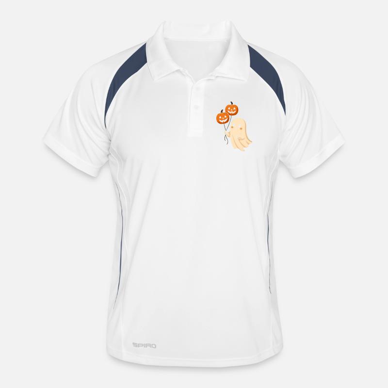 Sweet ghost Halloween with pumpkins Men's Polo breathable