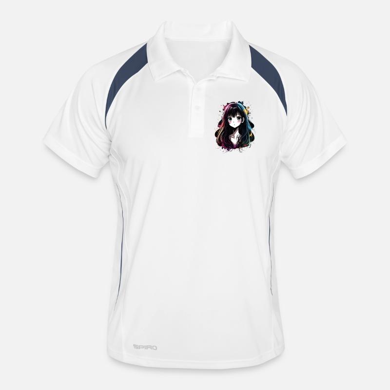 Fille d’anime avec dégradé coloré Polo respirant Homme