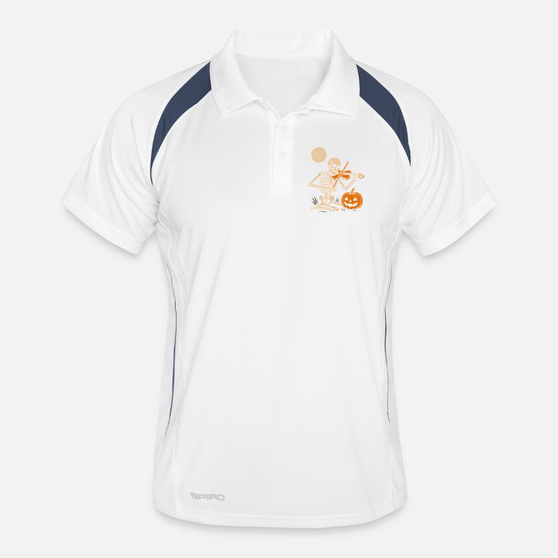 Skeletor avec violon et citrouille Halloween Polo respirant Homme