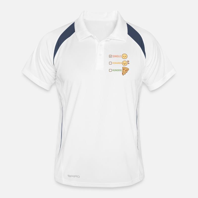 Relationship Status & Pizza Memes Men's Polo breathable