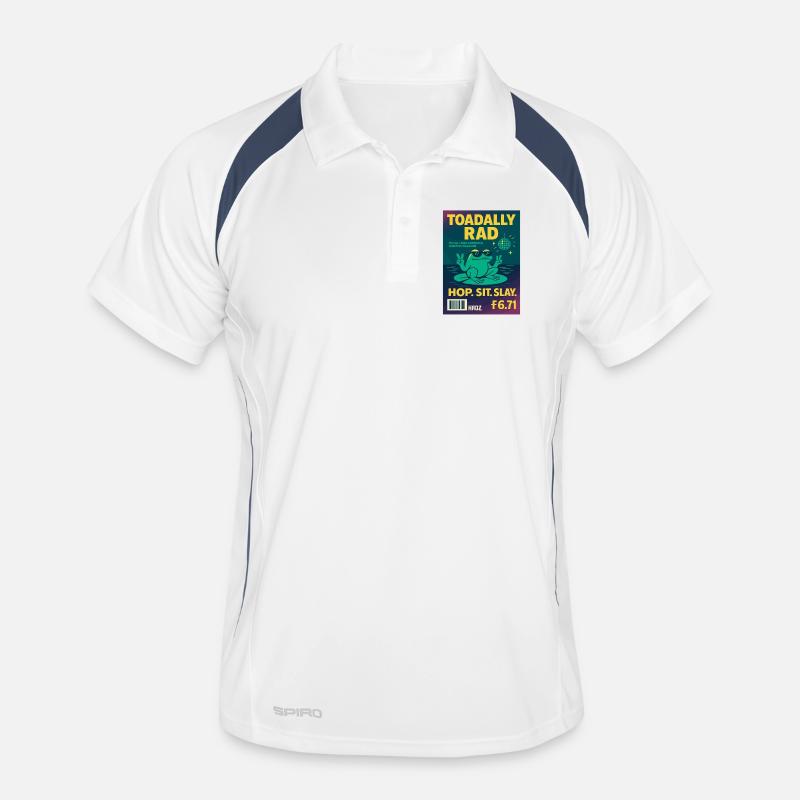 Toadally Rad Disco Frog Magazine Men's Polo breathable