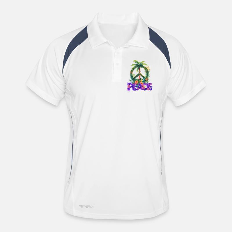 Peace - Tropical Palm Tree & Plants Men's Polo breathable