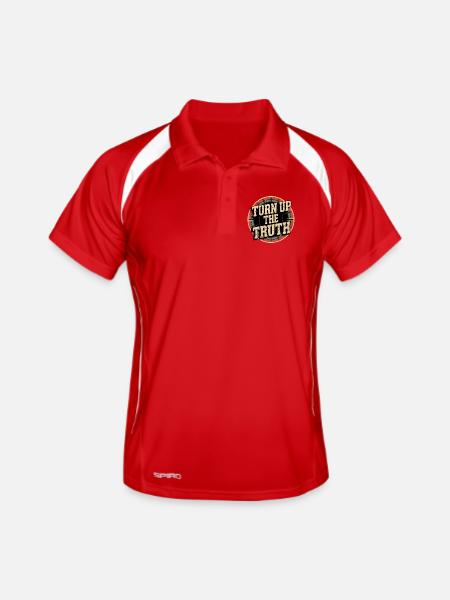Retro Grunge – Turn Up The Truth - Men's Polo breathable - red/white - Front