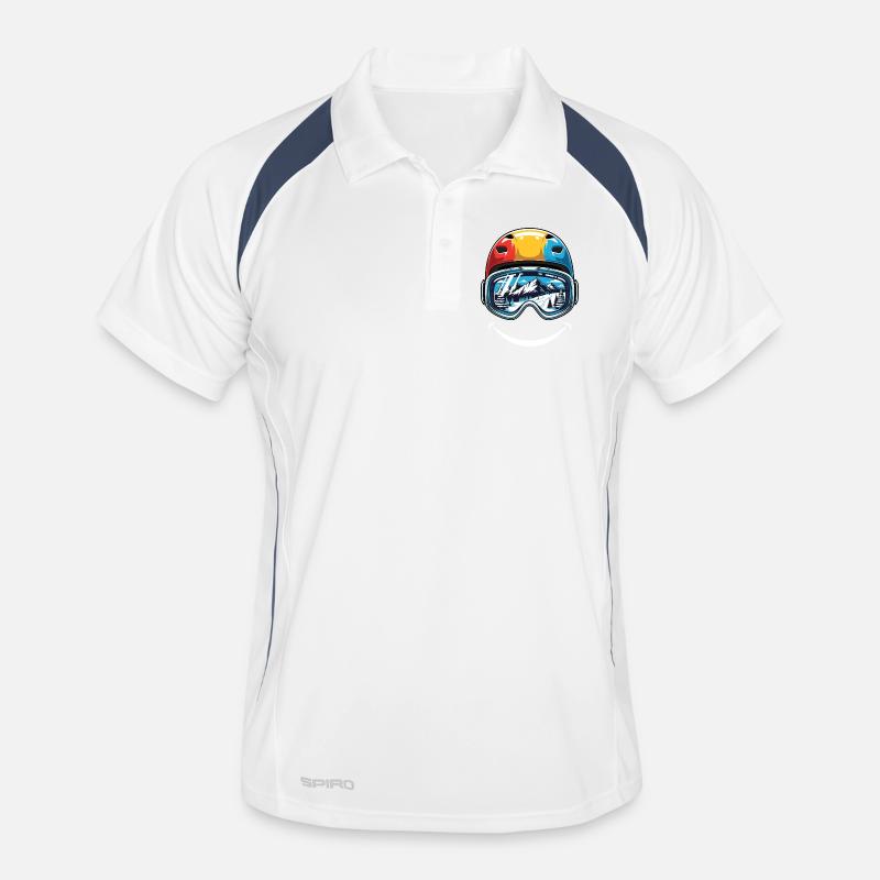 Ski Helmet Mountains Smile Men's Polo breathable