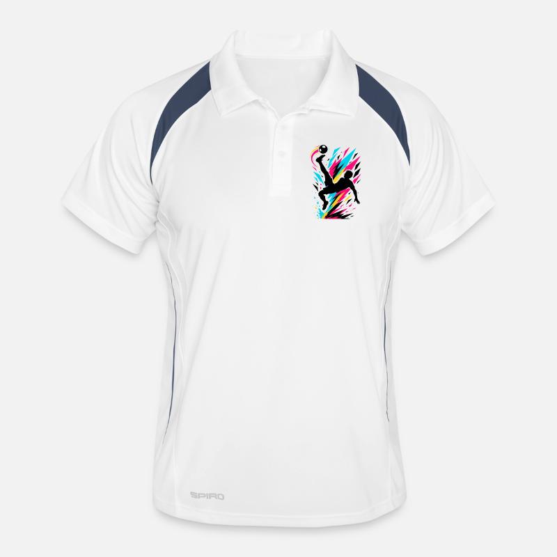 Neon Soccer Player with Ball Men's Polo breathable
