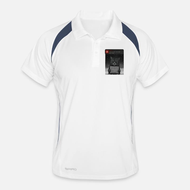 Cat has a message for you - Funnier Men's Polo breathable
