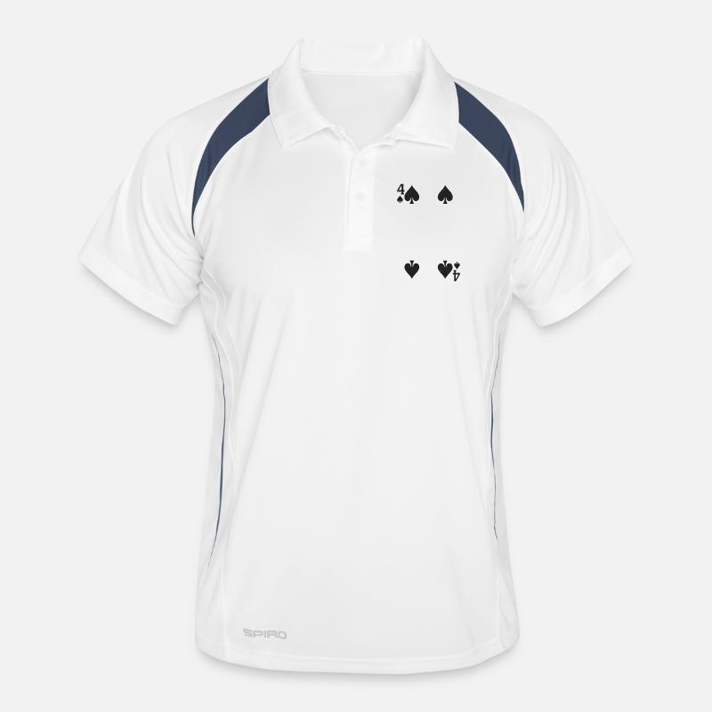 Four Spades Silhouette Pattern Men's Polo breathable