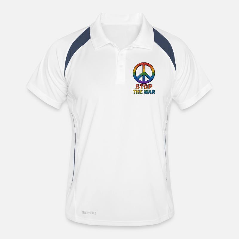 Peace Zeichen Regenbogen – Stop The War Design Männer Polo atmungsaktiv