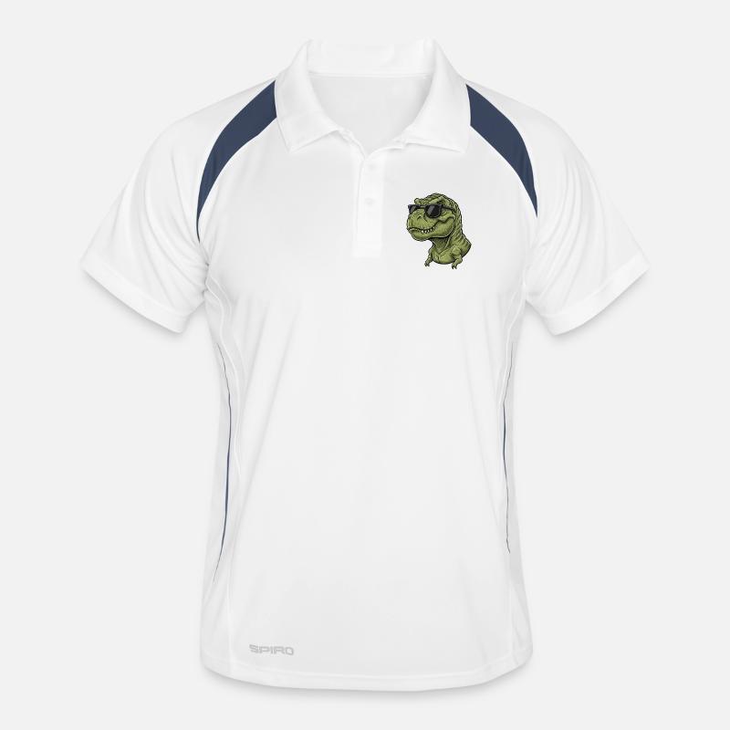 Funny T-Rex Cartoon Dinosaur Sunglasses Men's Polo breathable