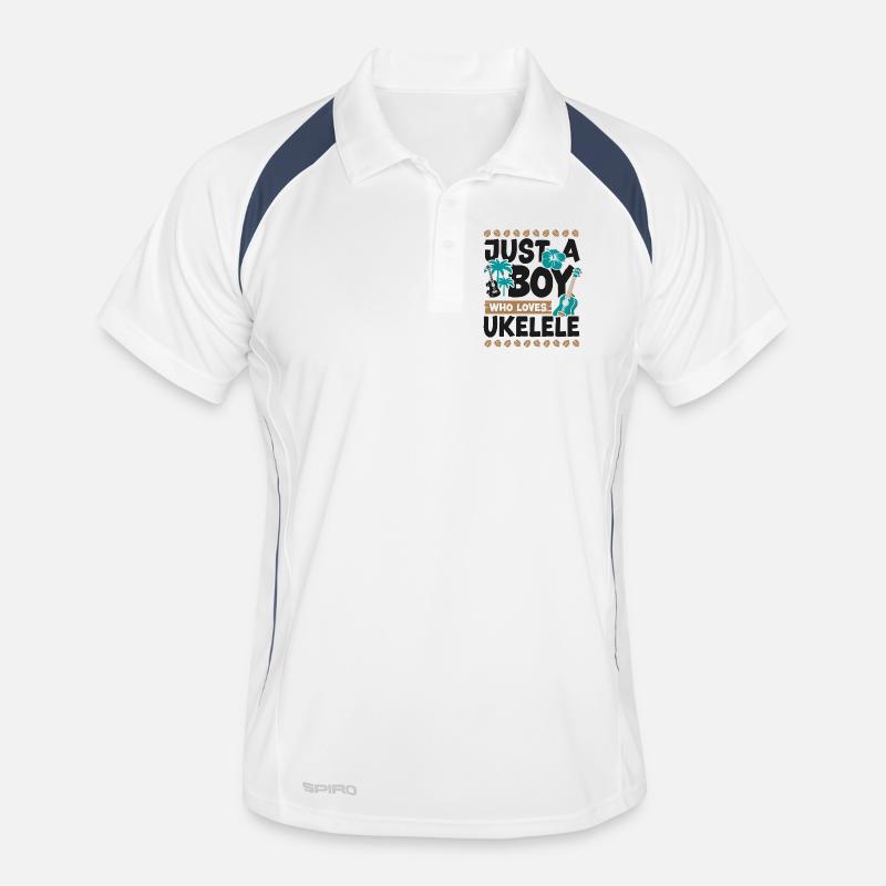 Hawaiian Ukulele Uke Boy Just A - Men's Polo breathable - white/navy