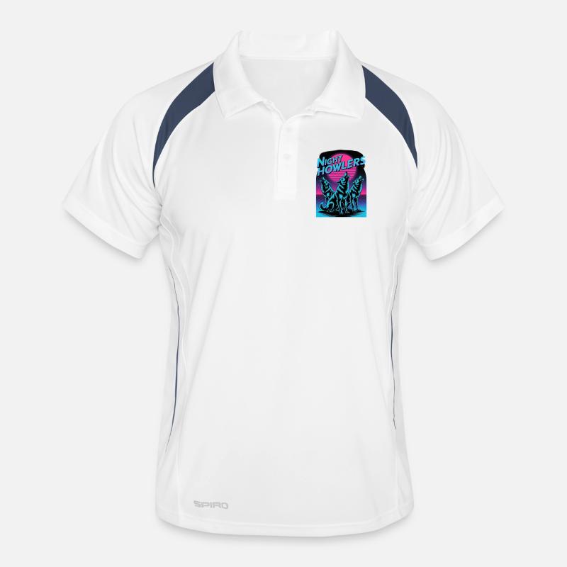 Night Howlers Retro Wolf Pack Moonlit Night Men's Polo breathable