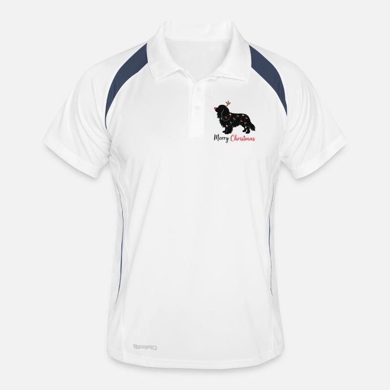  Cavalier King Charles Spaniel Weihnachten Winter Männer Polo atmungsaktiv