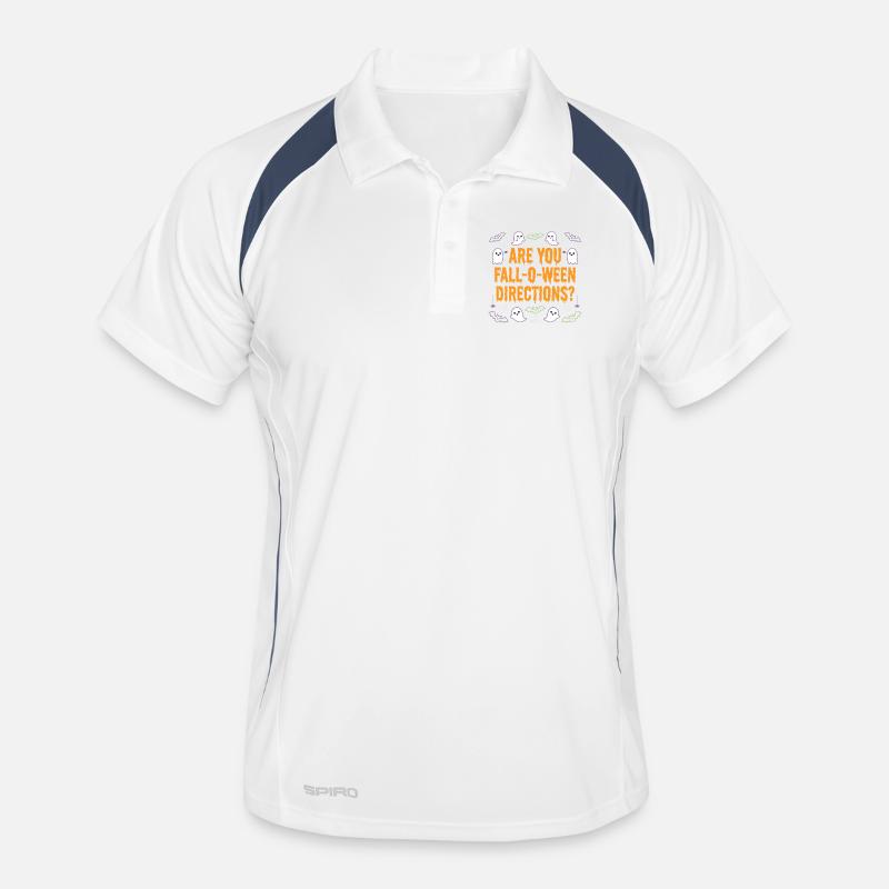 Bist du ein Herbst-O-Ween-Anleitungslehrer? Hallow - Männer Polo atmungsaktiv - Weiß/Navy