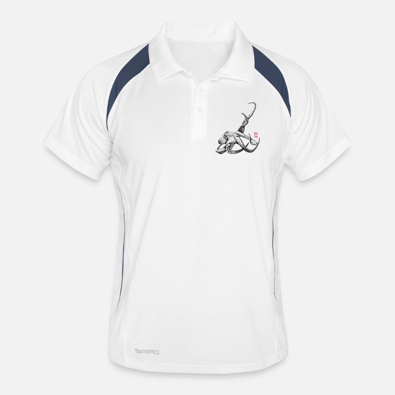 Octopus with Kanji Stamp Men's Polo breathable