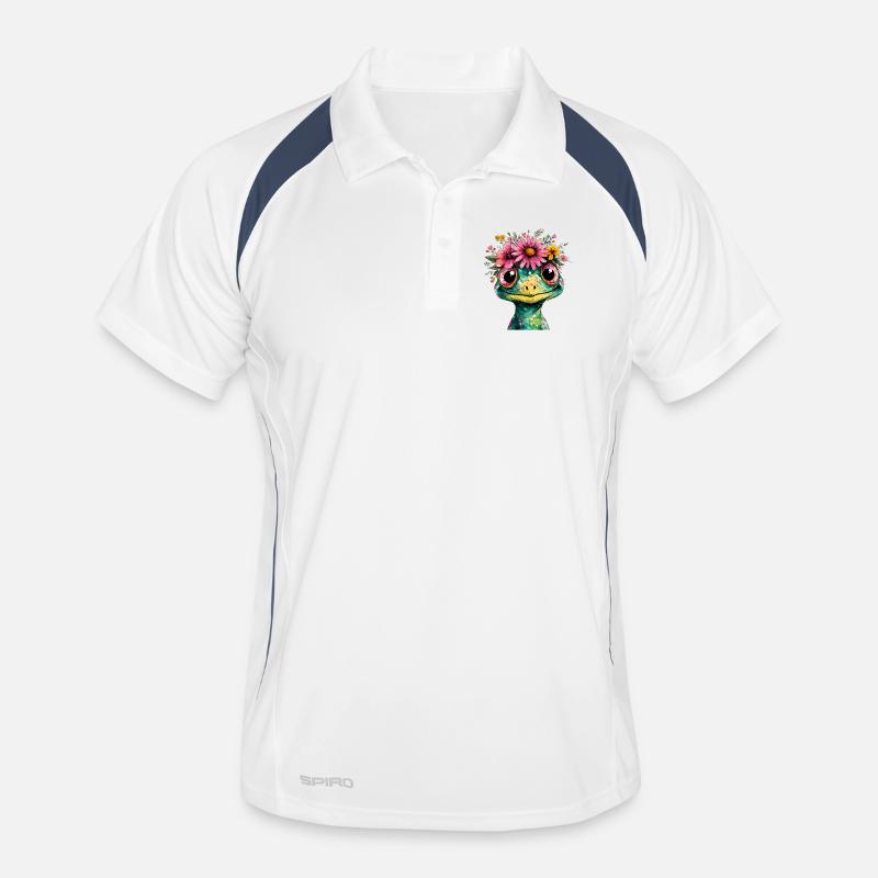 Illustration de grenouille couronne fleurie Polo respirant Homme