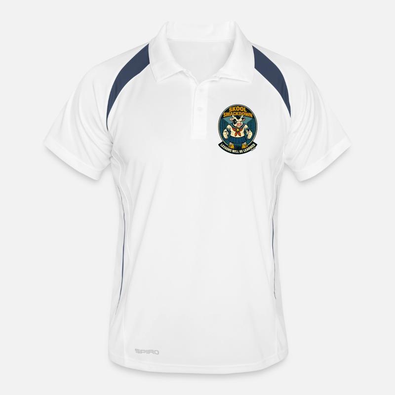 Cow showdown in school Men's Polo breathable