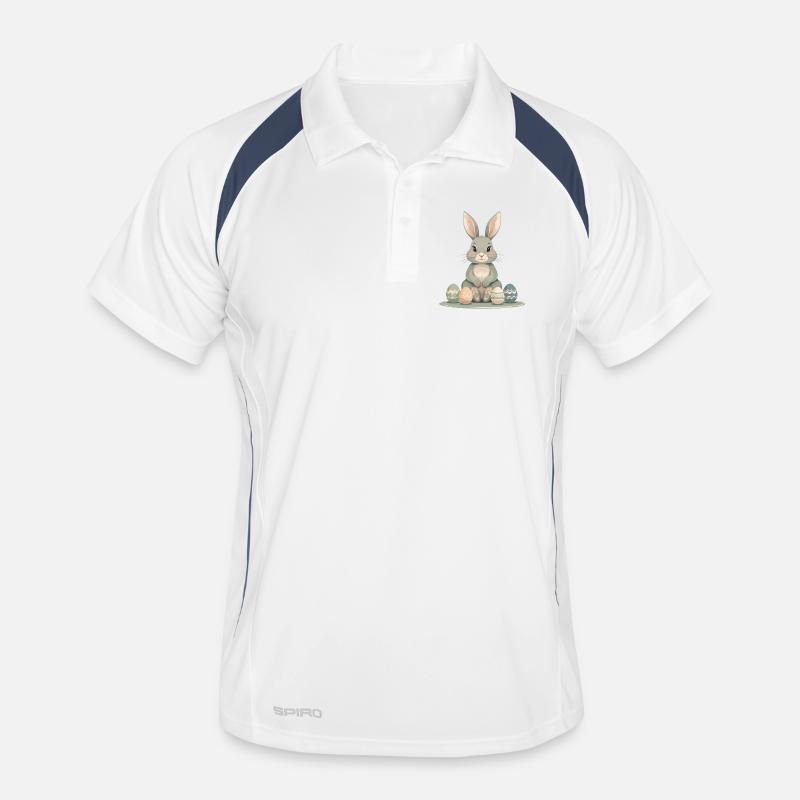 Pastel Bunny Easter Eggs Men's Polo breathable