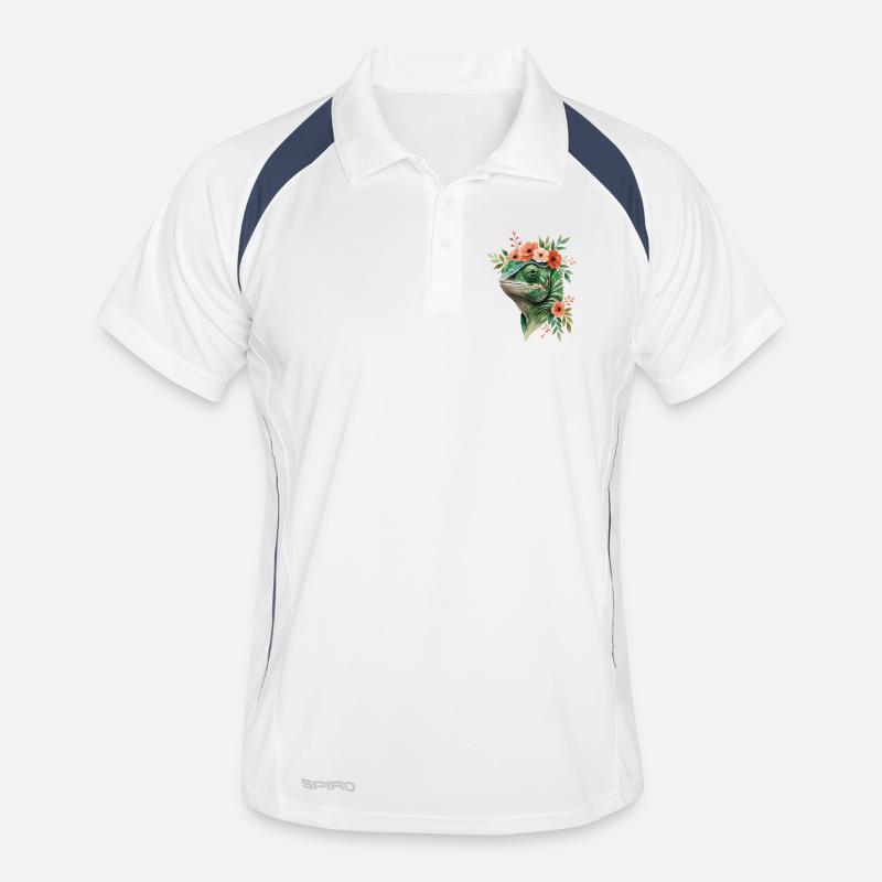 Couronne de fleurs avec caméléon Polo respirant Homme