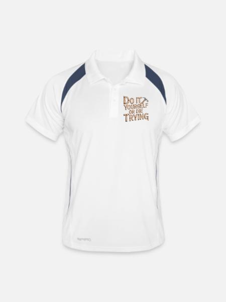 DIY Heimwerker T-Shirt - Men's Polo breathable - white/navy - Front