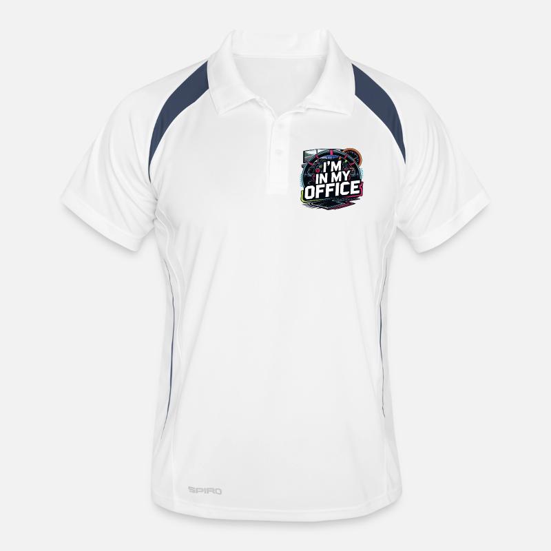 I'm in my office - Men's Polo breathable - white/navy