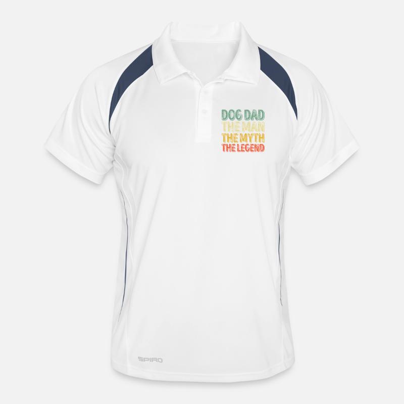 Dog Dad Legend Gradient Tee - Männer Polo atmungsaktiv - Weiß/Navy
