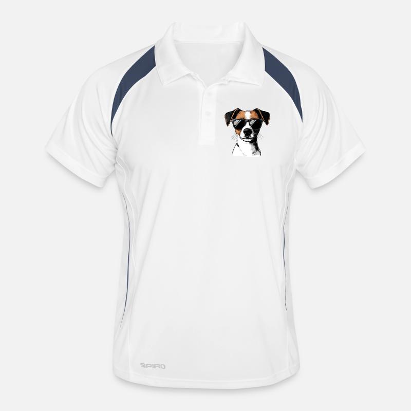 Jack Russell with sunglasses Men's Polo breathable