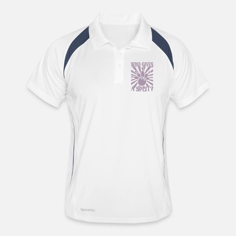 Bowling Kegel Spruch Who gives a Split Männer Polo atmungsaktiv