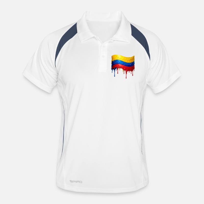 Drapeau colombien tombe Polo respirant Homme