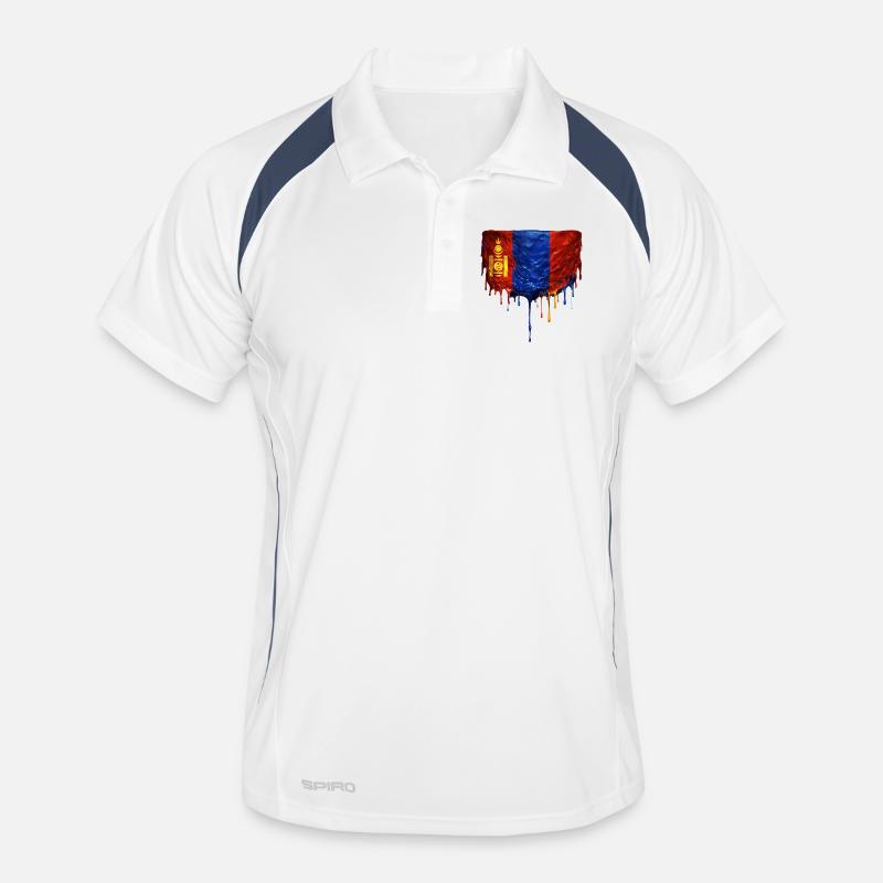 Chute du drapeau mongol Polo respirant Homme