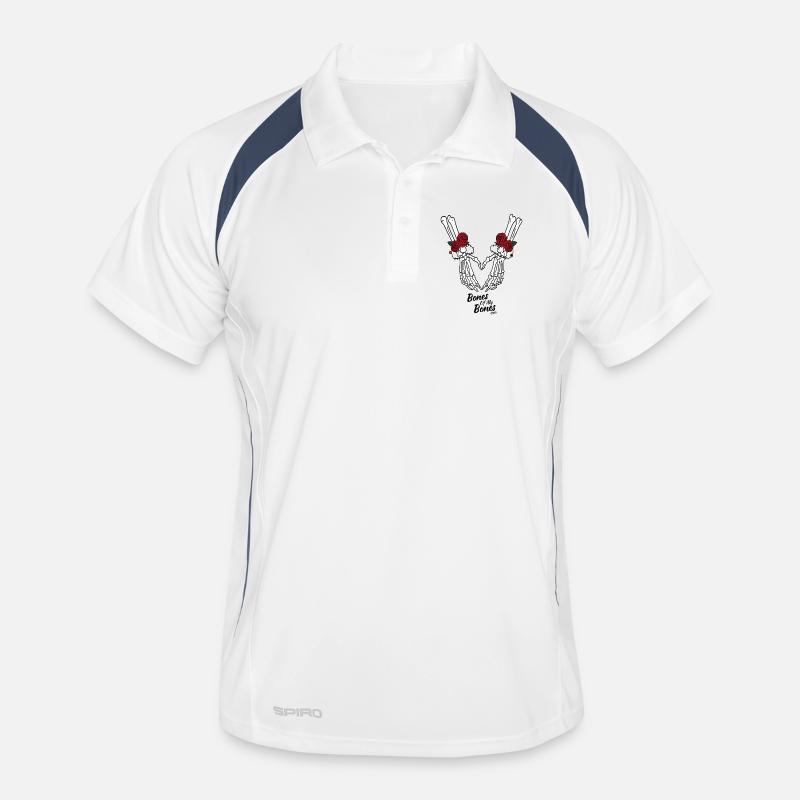 Skeleton Heart with Roses Men's Polo breathable