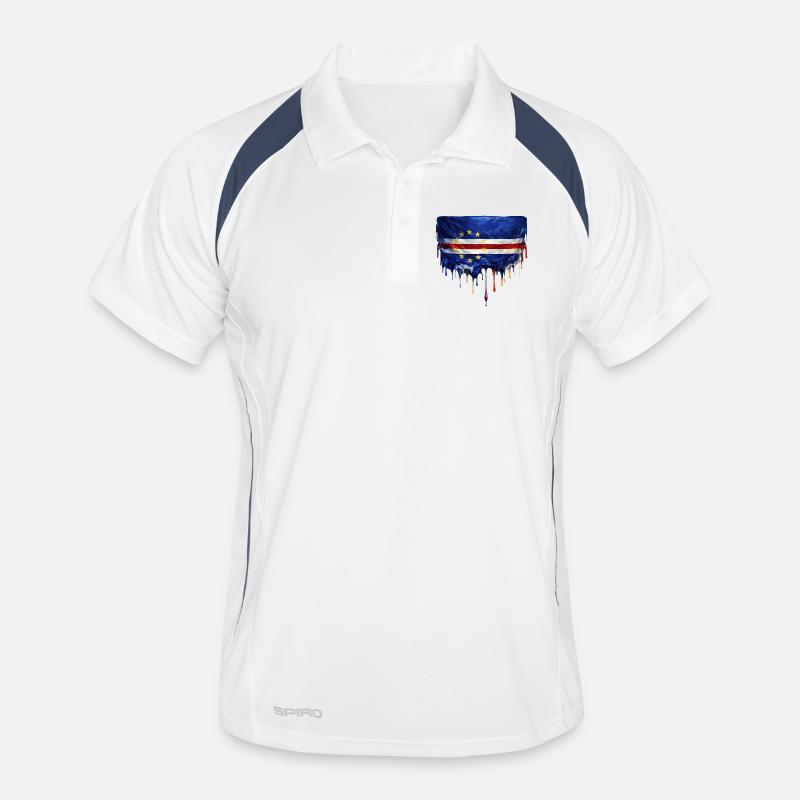 Art de drapeaux dégoulinants du Cap-Vert Polo respirant Homme