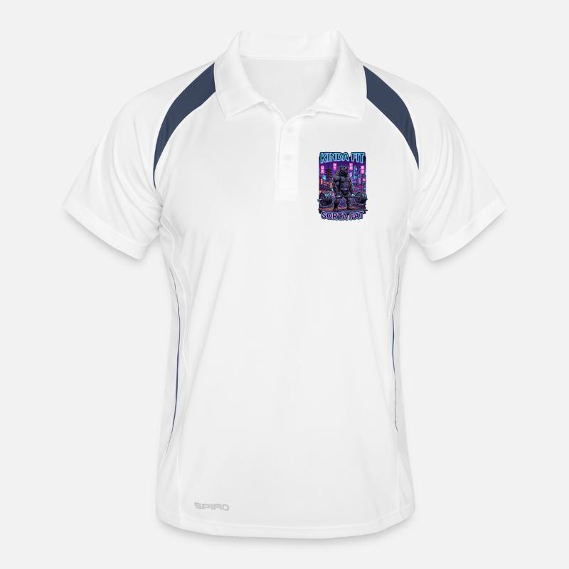 Kinda Fit Sorta Fat Bear Weightlifting Men's Polo breathable