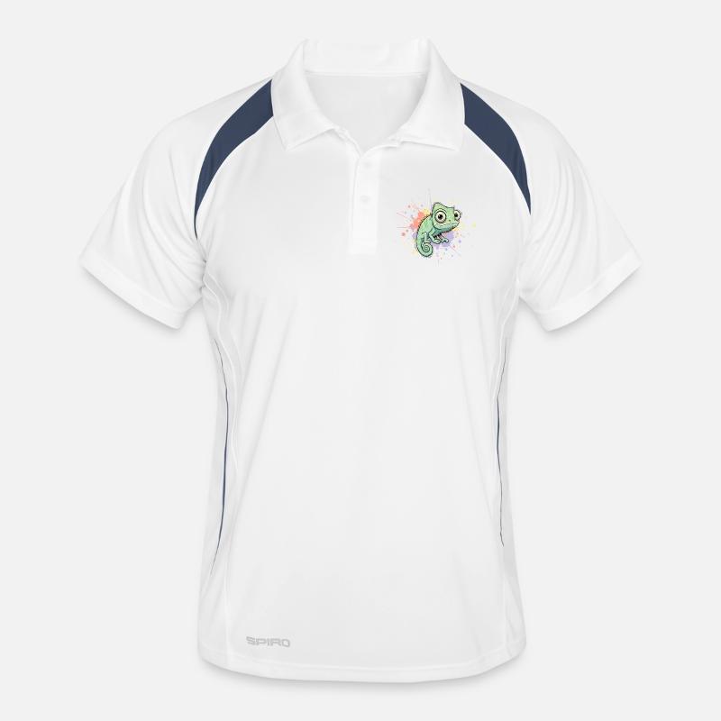 Éclaboussure caméléon aquarelle Polo respirant Homme