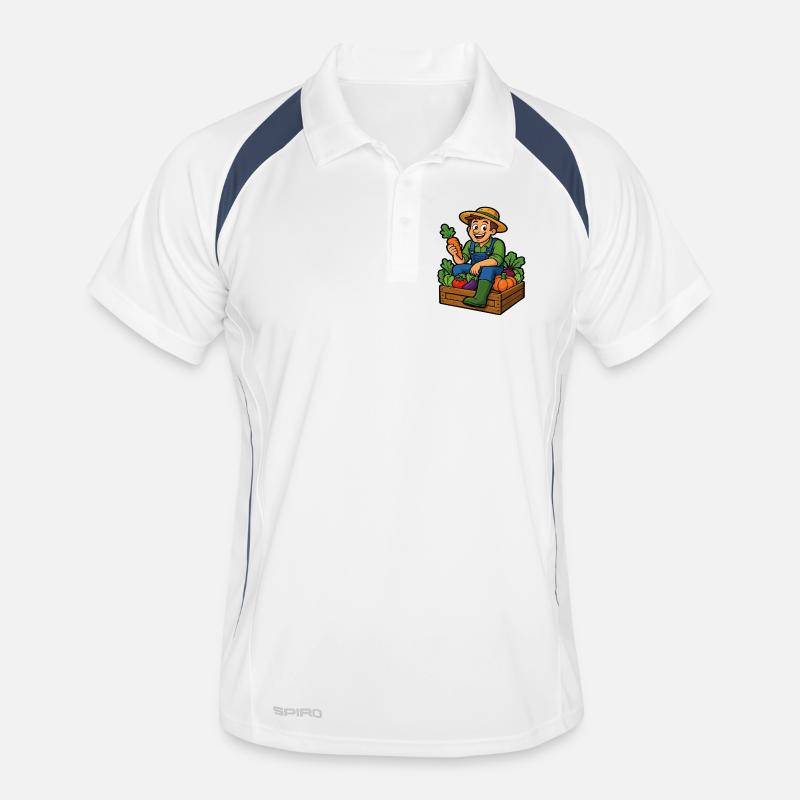 Fermier et récolte du potager joyeux Polo respirant Homme