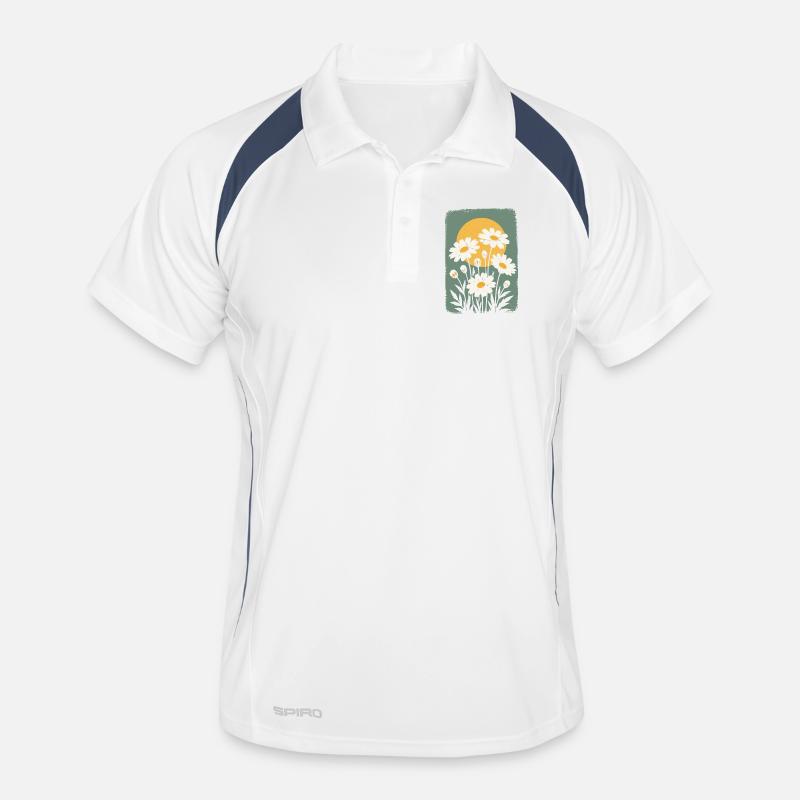 Gänseblümchen im Sonnenkreis Männer Polo atmungsaktiv
