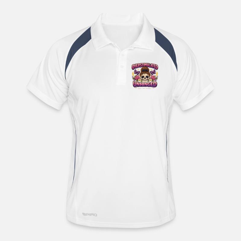 Overstimulated Unhinged Patch Skeleton Gift - Men's Polo breathable - white/navy