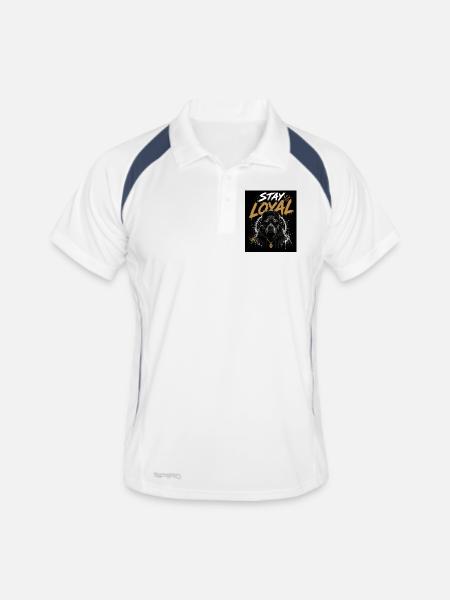 Stay Loyal Dog Shirt Hund Cool Design Streetwear - Männer Polo atmungsaktiv - Weiß/Navy - Vorne