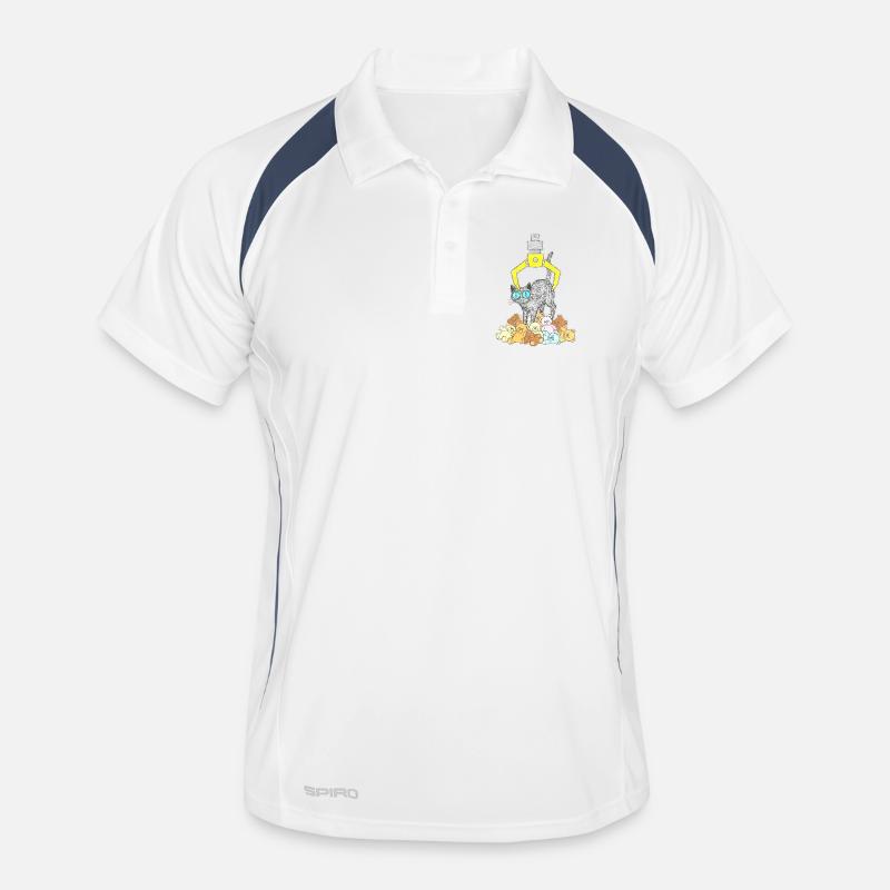 Black cat under yellow claw Men's Polo breathable