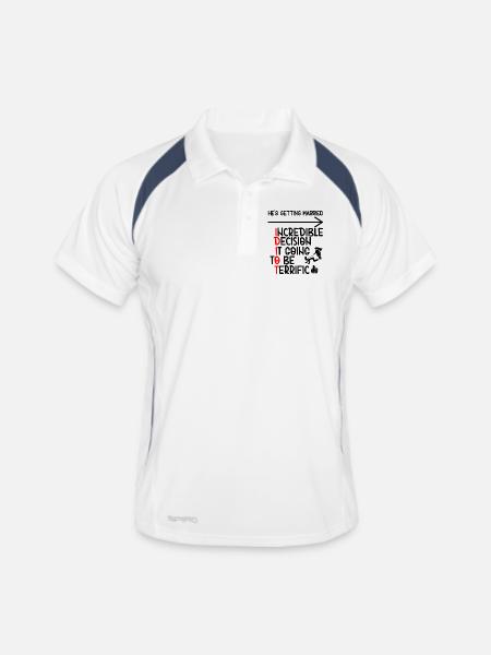 Funny Groomsmen Bachelor Party Idiot - Men's Polo breathable - white/navy - Front