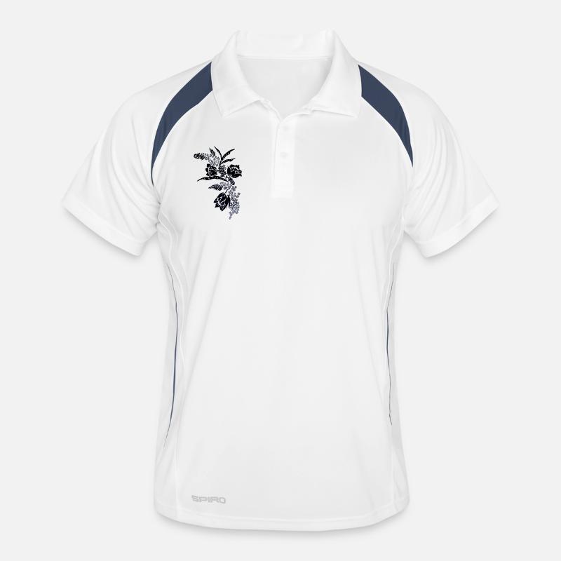 Fleurs de nuit Contours Indigo Polo respirant Homme